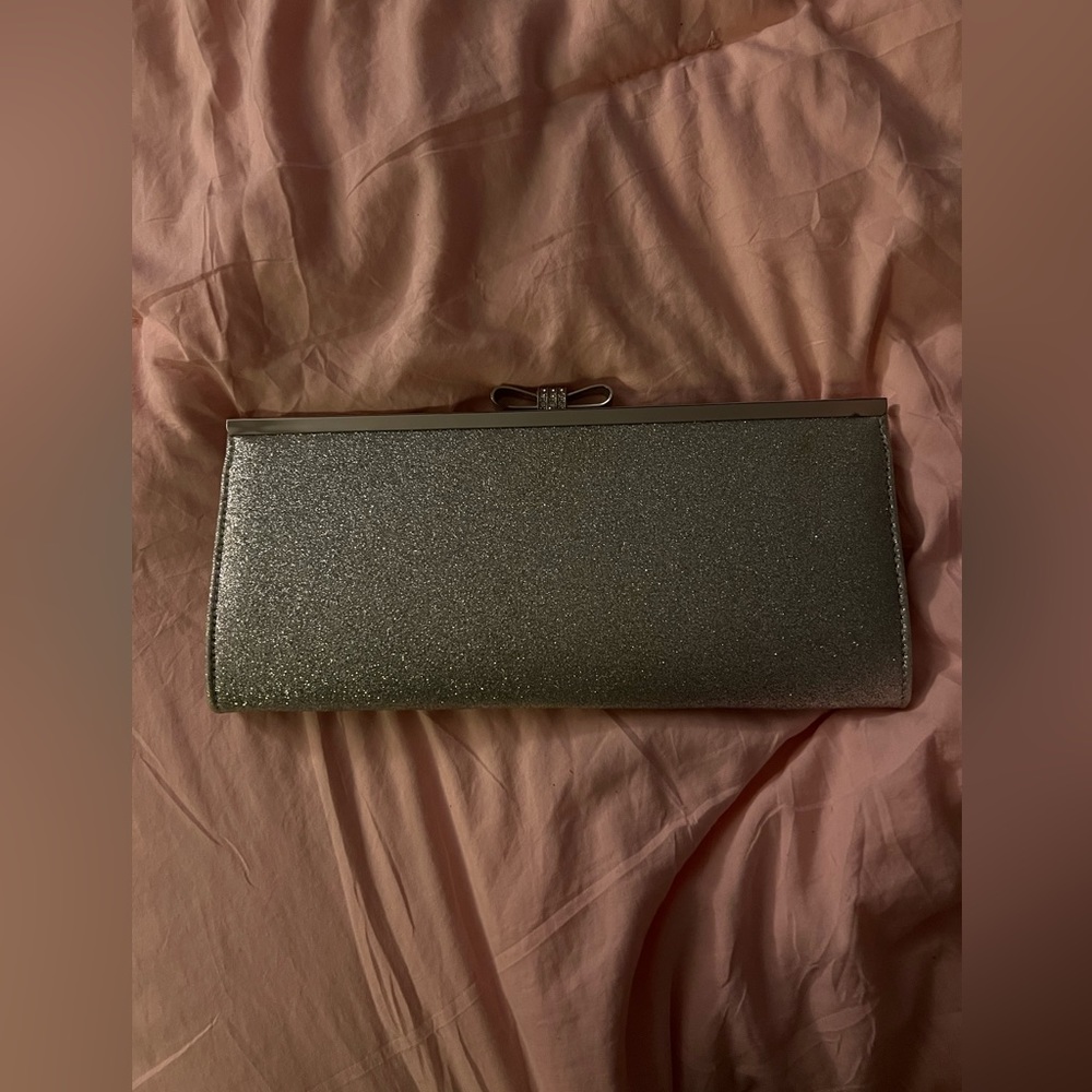 Silver formal glitter wallet